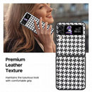 For Samsung Galaxy Z Flip4 Leather Shockproof Protective Phone Case(Black White Star Texture)