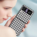 For Samsung Galaxy Z Flip4 Leather Shockproof Protective Phone Case(Black White Star Texture)