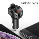 B16 2.4A Dual USB Charger Car Bluetooth Transmitter(Black)