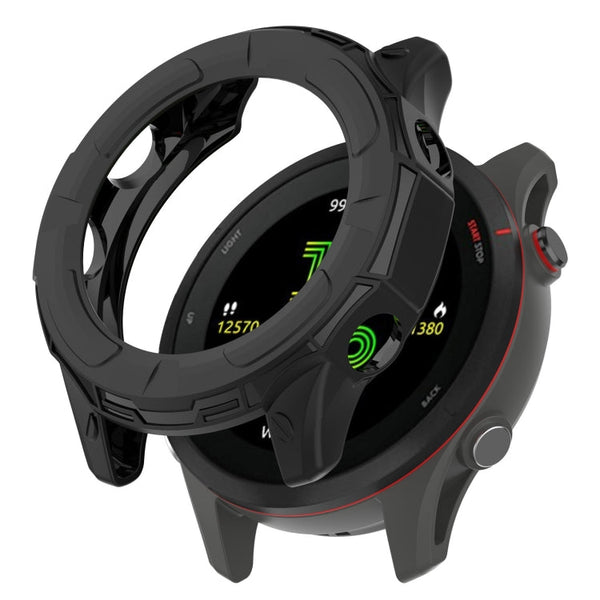 For Garmin Forerunner 955 Armor Hollow TPU Watch Case(Black)
