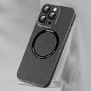 Ice Texture MagSafe Magnetic Phone Case For iPhone 12(Black)