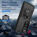 For Samsung Galaxy Z Fold4 PC + TPU Shockproof All Inclusive Phone Case with Holder(Black)
