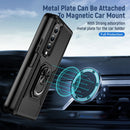 For Samsung Galaxy Z Fold4 PC + TPU Shockproof All Inclusive Phone Case with Holder(Black)