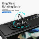 For Samsung Galaxy Z Fold4 PC + TPU Shockproof All Inclusive Phone Case with Holder(Black)