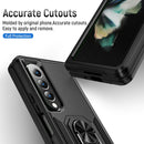 For Samsung Galaxy Z Fold4 PC + TPU Shockproof All Inclusive Phone Case with Holder(Black)