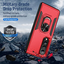 For Samsung Galaxy Z Fold4 PC + TPU Shockproof All Inclusive Phone Case with Holder(Red+Black)
