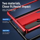 For Samsung Galaxy Z Fold4 PC + TPU Shockproof All Inclusive Phone Case with Holder(Red+Black)