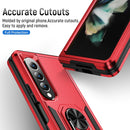 For Samsung Galaxy Z Fold4 PC + TPU Shockproof All Inclusive Phone Case with Holder(Red+Black)