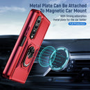 For Samsung Galaxy Z Fold4 PC + TPU Shockproof All Inclusive Phone Case with Holder(Red+Rose Red)
