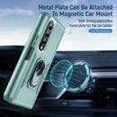 For Samsung Galaxy Z Fold4 PC + TPU Shockproof All Inclusive Phone Case with Holder(Green)