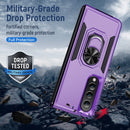 For Samsung Galaxy Z Fold4 PC + TPU Shockproof All Inclusive Phone Case with Holder(Purple+Black)