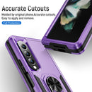 For Samsung Galaxy Z Fold4 PC + TPU Shockproof All Inclusive Phone Case with Holder(Purple+Black)