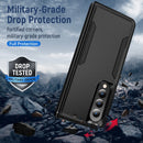 For Samsung Galaxy Z Fold4 PC + TPU Shockproof All Inclusive Phone Case with Holder(Black)