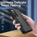 For Samsung Galaxy Z Fold4 PC + TPU Shockproof All Inclusive Phone Case with Holder(Black)