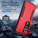 For Samsung Galaxy Z Fold4 PC + TPU Shockproof All Inclusive Phone Case with Holder(Red+Black)
