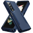 For Samsung Galaxy Z Fold4 PC + TPU Shockproof All Inclusive Phone Case with Holder(Blue)
