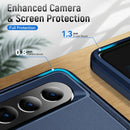 For Samsung Galaxy Z Fold4 PC + TPU Shockproof All Inclusive Phone Case with Holder(Blue)