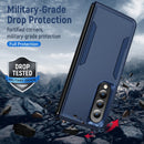 For Samsung Galaxy Z Fold4 PC + TPU Shockproof All Inclusive Phone Case with Holder(Blue)