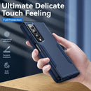 For Samsung Galaxy Z Fold4 PC + TPU Shockproof All Inclusive Phone Case with Holder(Blue)