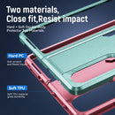 For Samsung Galaxy Z Fold4 PC + TPU Shockproof All Inclusive Phone Case with Holder(Green+Pink)