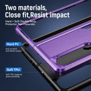 For Samsung Galaxy Z Fold4 PC + TPU Shockproof All Inclusive Phone Case with Holder(Purple+Black)