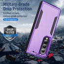 For Samsung Galaxy Z Fold4 PC + TPU Shockproof All Inclusive Phone Case with Holder(Purple+Black)