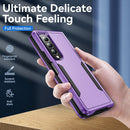 For Samsung Galaxy Z Fold4 PC + TPU Shockproof All Inclusive Phone Case with Holder(Purple+Black)