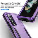 For Samsung Galaxy Z Fold4 PC + TPU Shockproof All Inclusive Phone Case with Holder(Purple+Black)