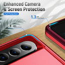 For Samsung Galaxy Z Fold4 PC + TPU Shockproof All Inclusive Phone Case with Holder(Red)
