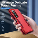 For Samsung Galaxy Z Fold4 PC + TPU Shockproof All Inclusive Phone Case with Holder(Red)