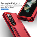 For Samsung Galaxy Z Fold4 PC + TPU Shockproof All Inclusive Phone Case with Holder(Red)