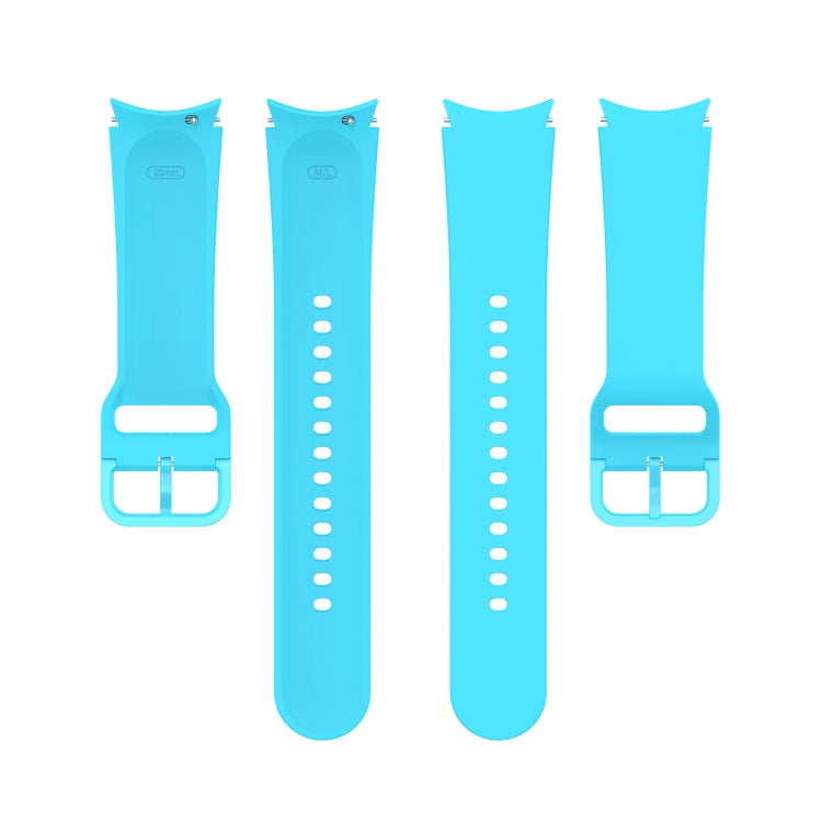 For Samsung Galaxy Watch 5 44mm Official Silicone Watch Band, Size:S(Sky Blue)