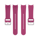 For Samsung Galaxy Watch 5 40mm Official Silicone Silver Round Buckle Watch Band(Wine Red)