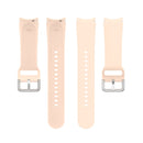 For Samsung Galaxy Watch 5 40mm Official Silicone Silver Round Buckle Watch Band(Light Pink)
