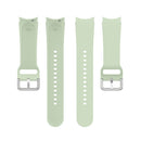 For Samsung Galaxy Watch 5 40mm Official Silicone Silver Round Buckle Watch Band(Light Green)