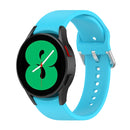 For Samsung Galaxy Watch 5 44mm Official Silicone Silver Round Buckle Watch Band(Sky Blue)