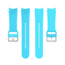 For Samsung Galaxy Watch 5 44mm Official Silicone Silver Round Buckle Watch Band(Sky Blue)