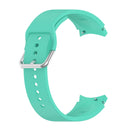 For Samsung Galaxy Watch 5 44mm Official Silicone Silver Round Buckle Watch Band(Teal)