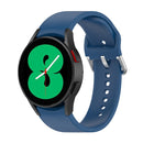 For Samsung Galaxy Watch 5 44mm Official Silicone Silver Round Buckle Watch Band(Dark Blue)