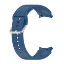 For Samsung Galaxy Watch 5 44mm Official Silicone Silver Round Buckle Watch Band(Dark Blue)
