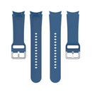 For Samsung Galaxy Watch 5 44mm Official Silicone Silver Round Buckle Watch Band(Dark Blue)