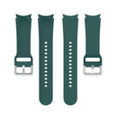 For Samsung Galaxy Watch 5 44mm Official Silicone Silver Round Buckle Watch Band(Dark Green)