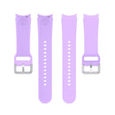 For Samsung Galaxy Watch 5 44mm Official Silicone Silver Round Buckle Watch Band(Purple)