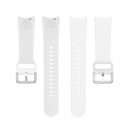 For Samsung Galaxy Watch 5 44mm Official Silicone Silver Round Buckle Watch Band(White)