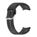 For Samsung Galaxy Watch 5 Pro 45mm Official Silicone Silver Round Buckle Watch Band(Black)