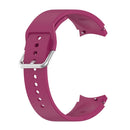 For Samsung Galaxy Watch 5 Pro 45mm Official Silicone Silver Round Buckle Watch Band(Wine Red)