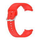 For Samsung Galaxy Watch 5 Pro 45mm Official Silicone Silver Round Buckle Watch Band(Red)
