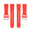 For Samsung Galaxy Watch 5 Pro 45mm Official Silicone Silver Round Buckle Watch Band(Red)
