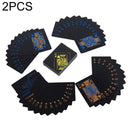 2 PCS Plastic Waterproof PVC Poker Cards, Size:6.3 x 8.9cm(Blue+Gold)