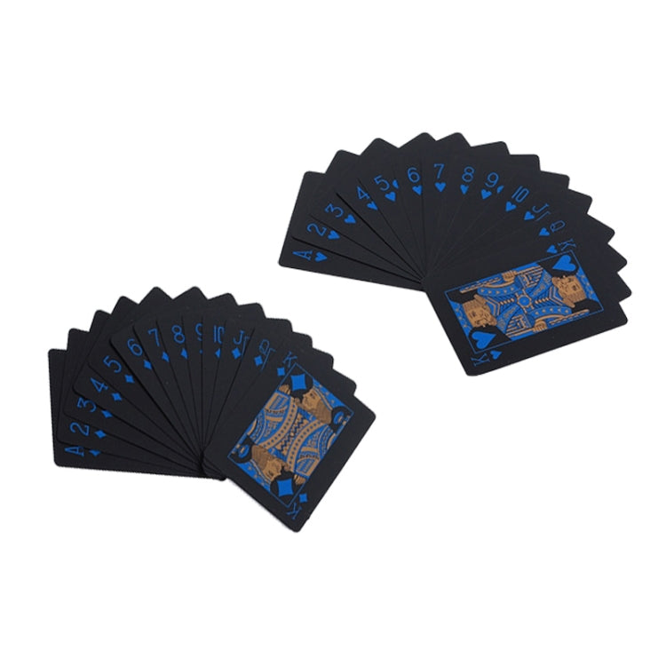 2 PCS Plastic Waterproof PVC Poker Cards, Size:6.3 x 8.9cm(Blue+Gold)